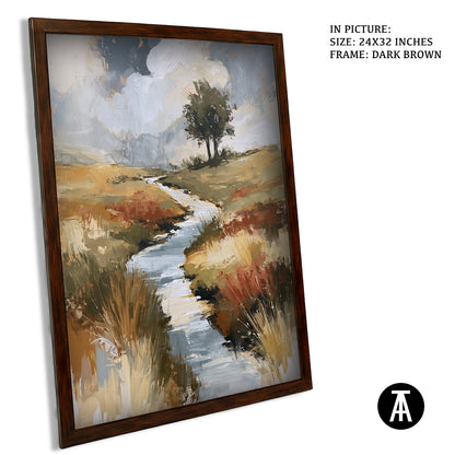 Artwork in Dark Brown Frame