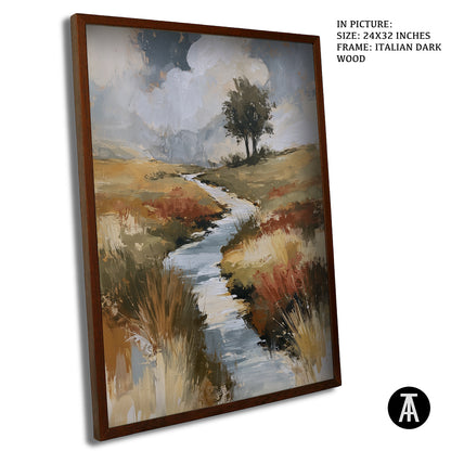 Artwork in Dark Wood Frame
