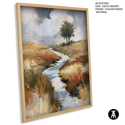 Artwork in Natural Wood Frame