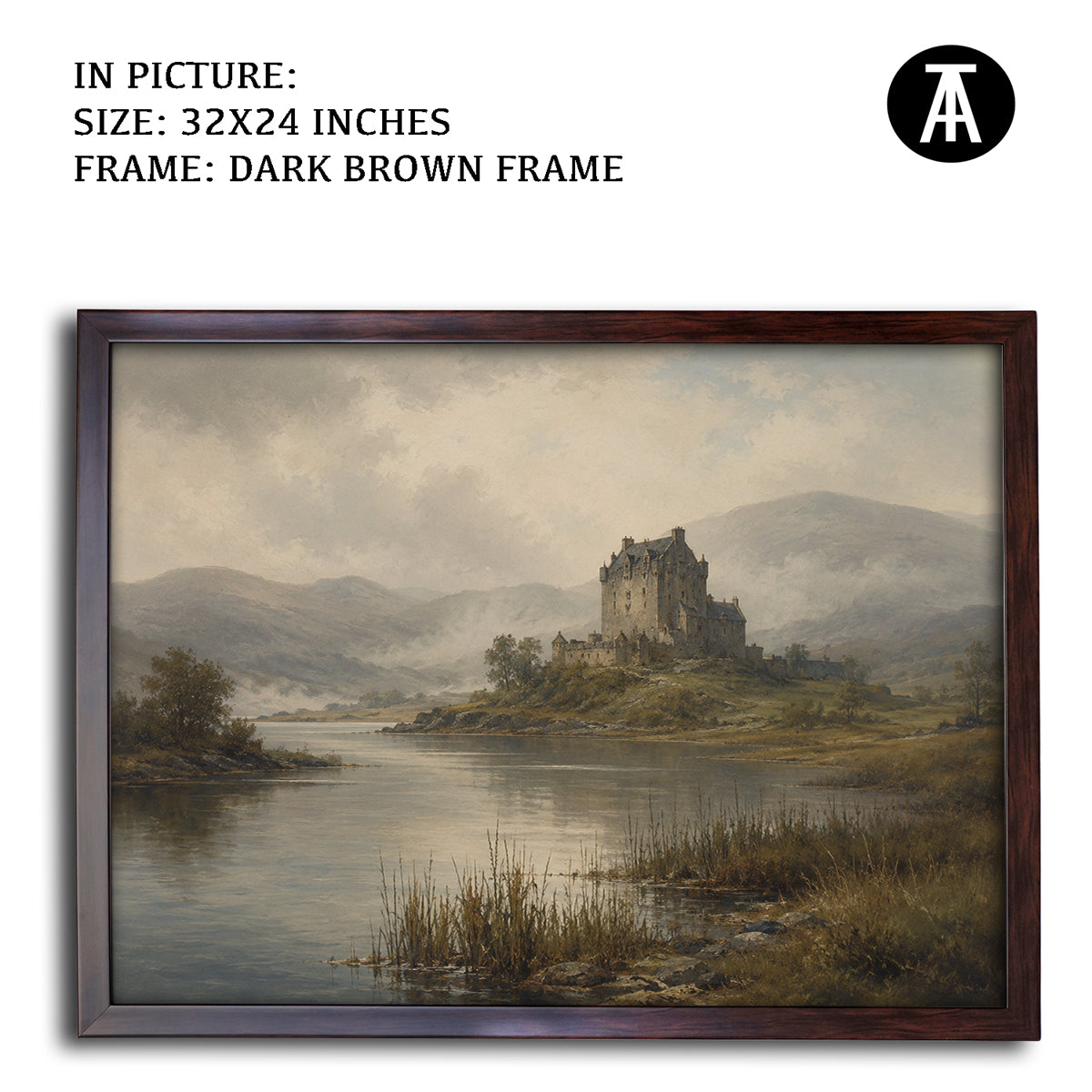 Artwork in Dark Brown Frame