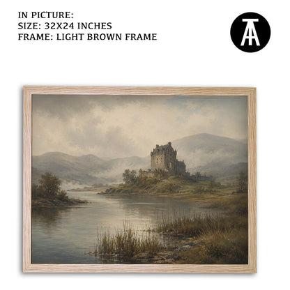 Artwork in Light Brown Frame