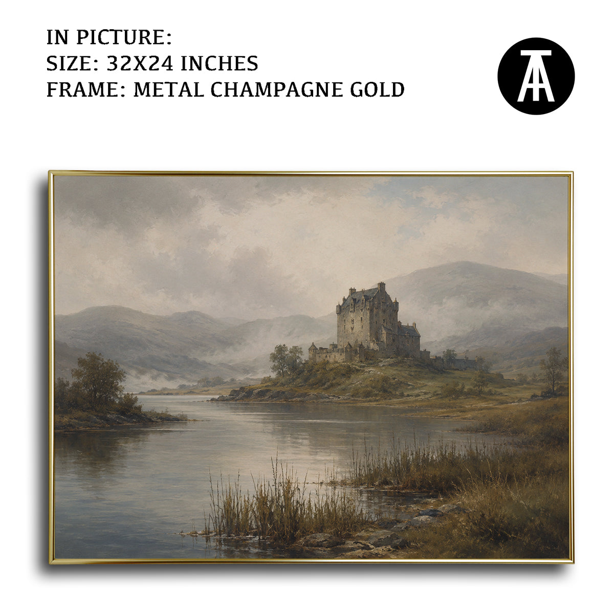 Artwork in Metal Champagne Gold Frame