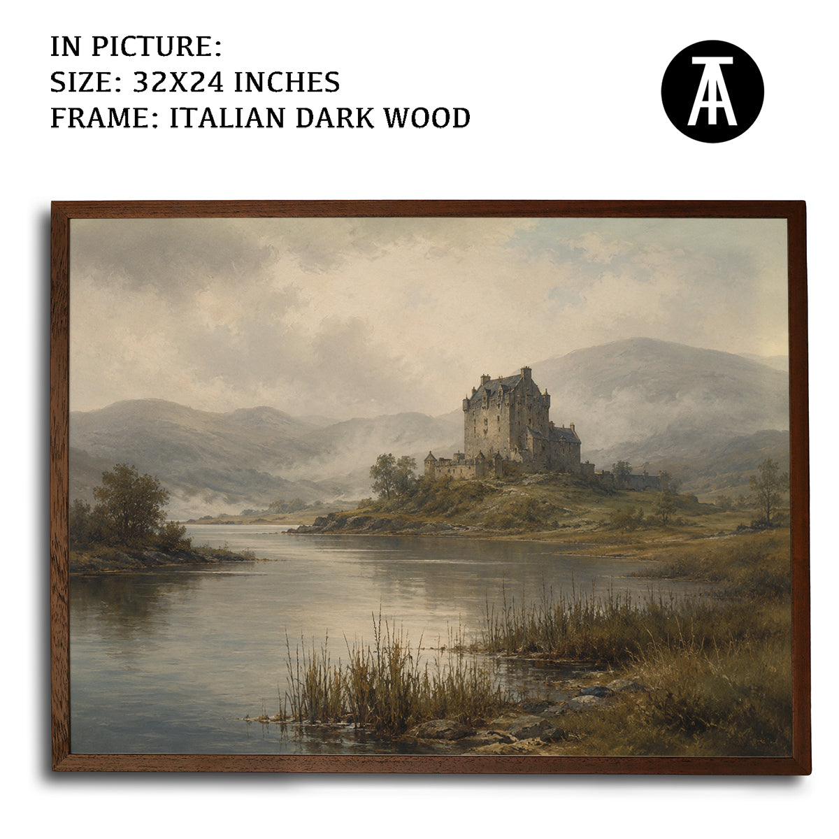 Artwork in Dark Wood Frame