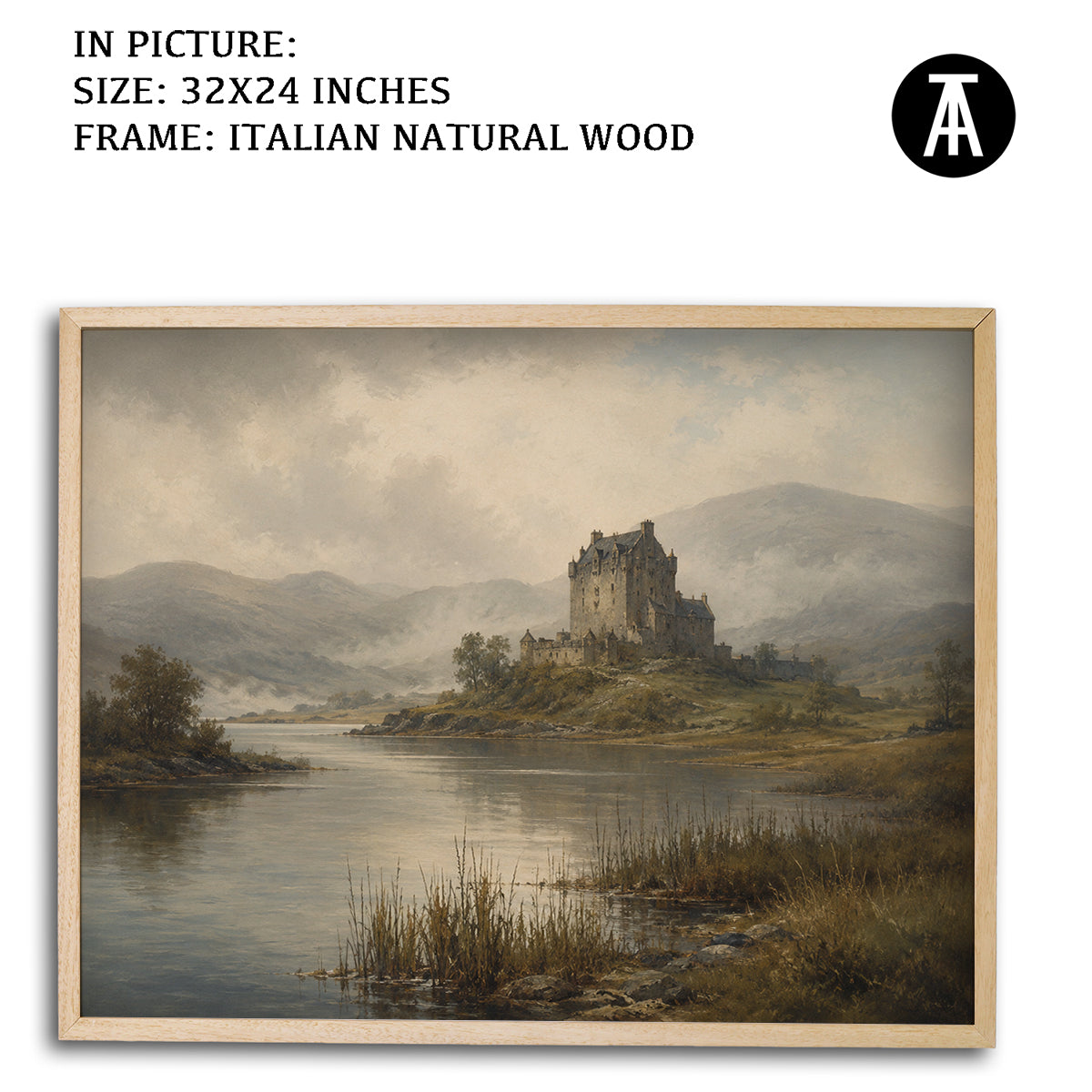 Artwork in Natural Wood Frame