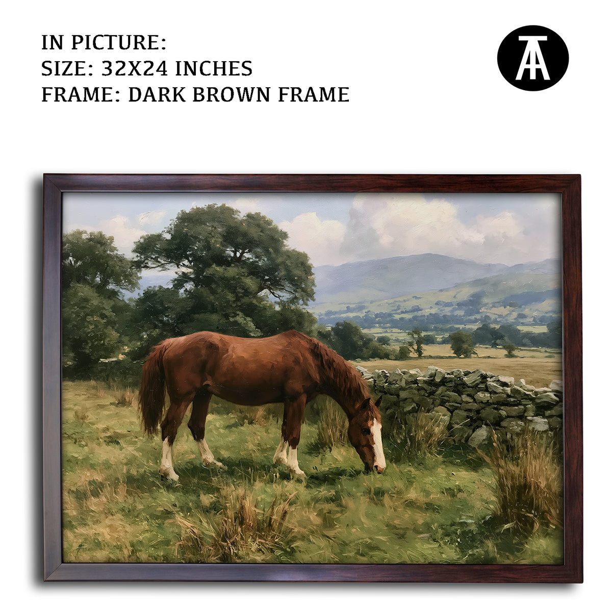 Artwork in Dark Brown Frame