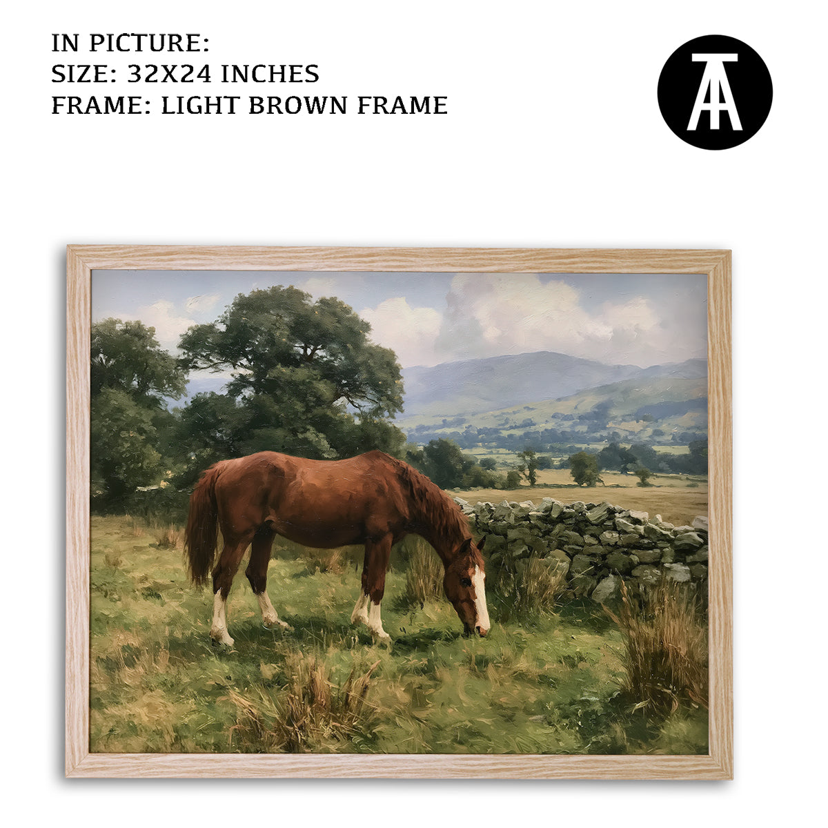 Artwork in Light Brown Frame
