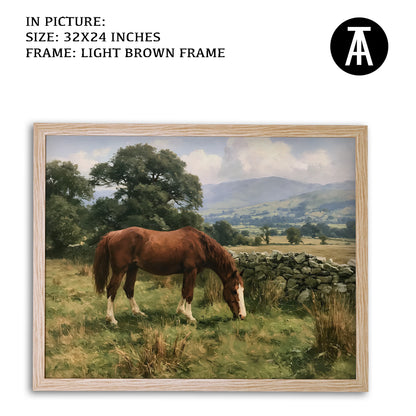 Artwork in Light Brown Frame
