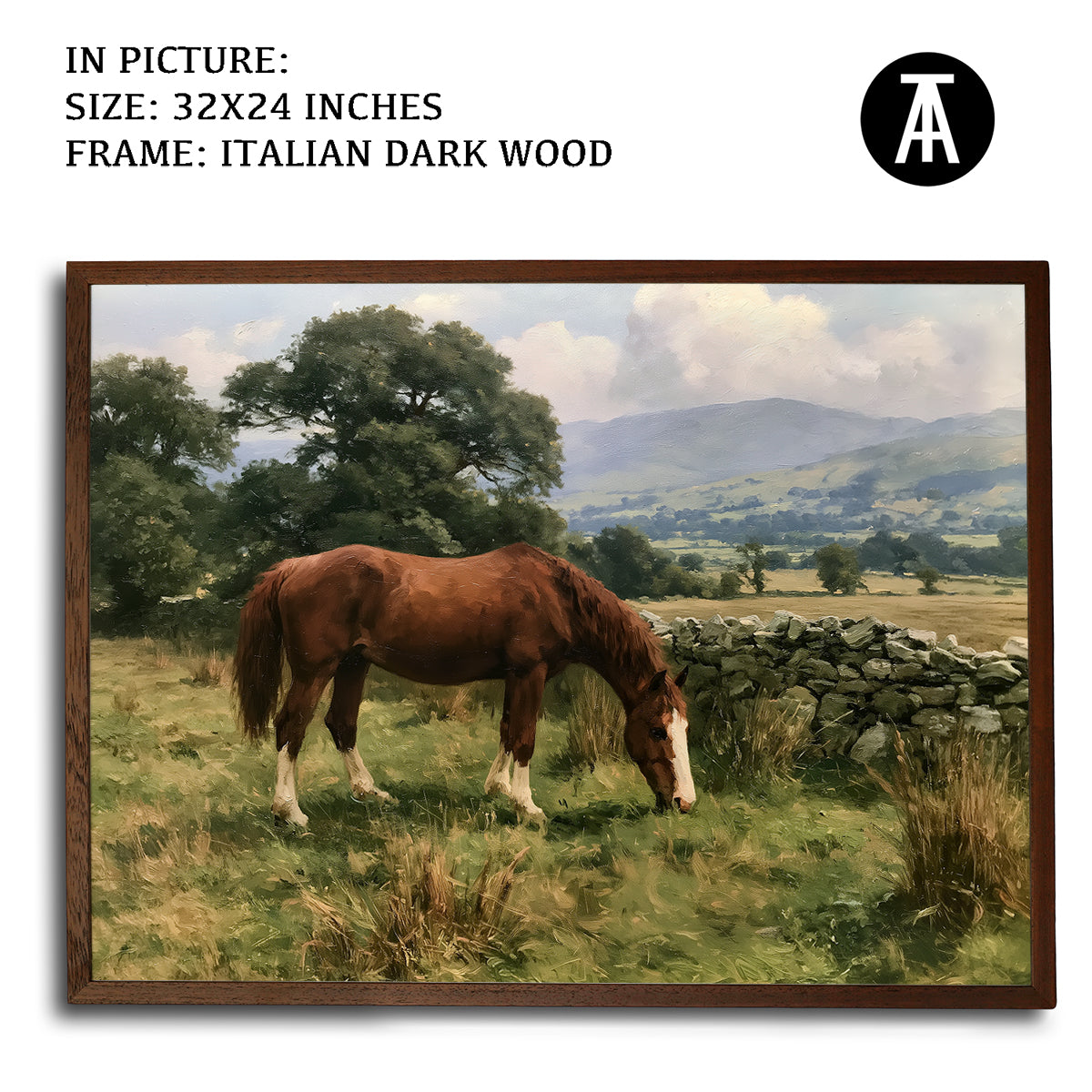 Artwork in Dark Wood Frame