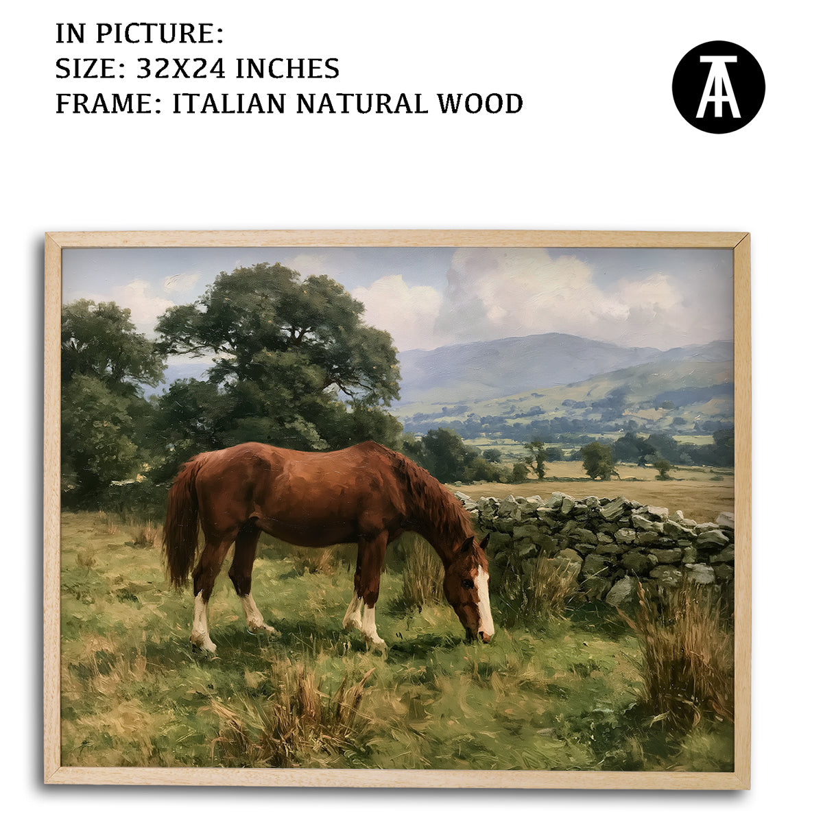Artwork in Natural Wood Frame