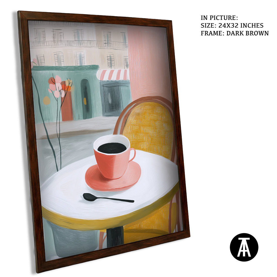 Sample Artwork in Dark Brown Frame