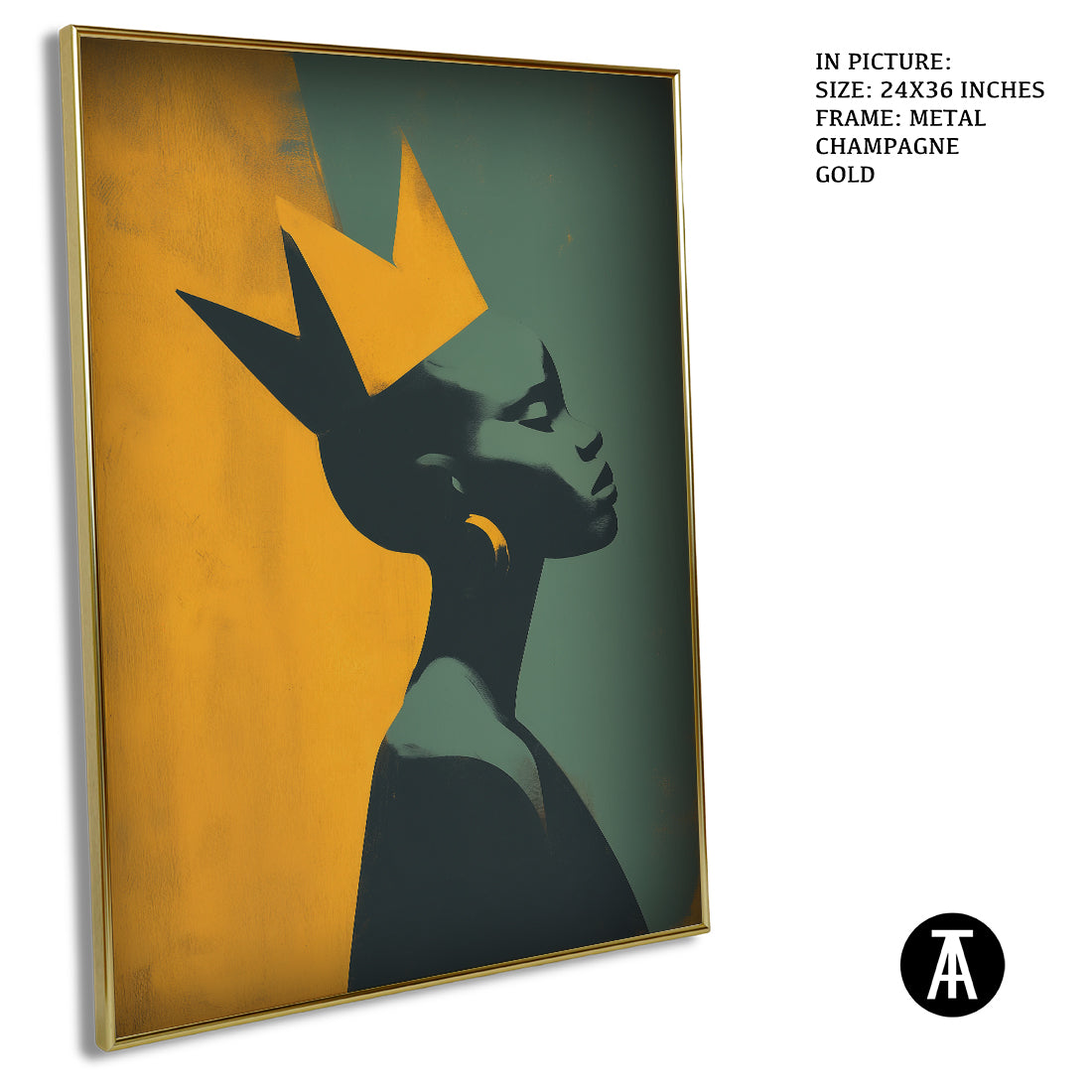 Sample Artwork in Champagne gold Metal Frame