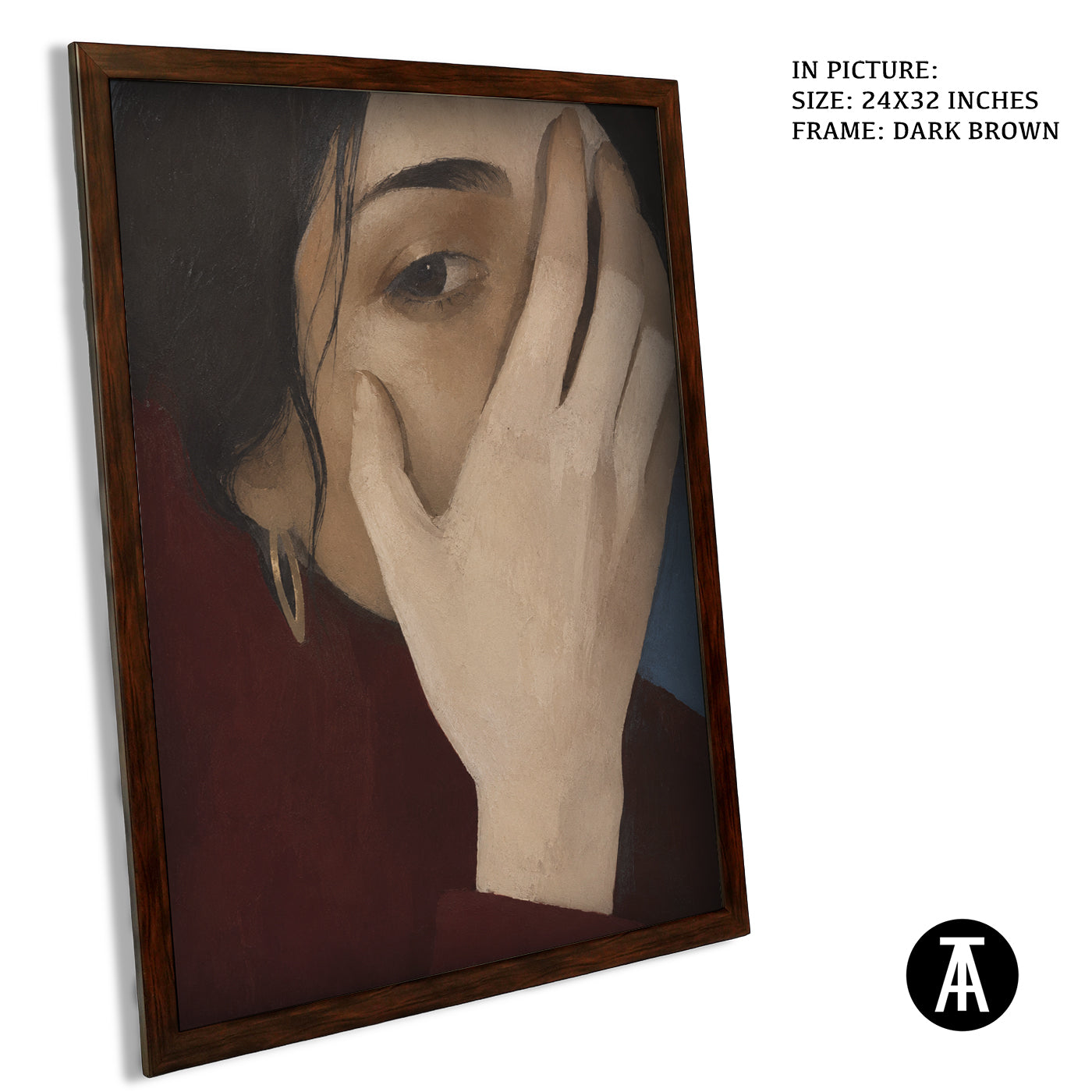 Artwork in Dark Brown Frame