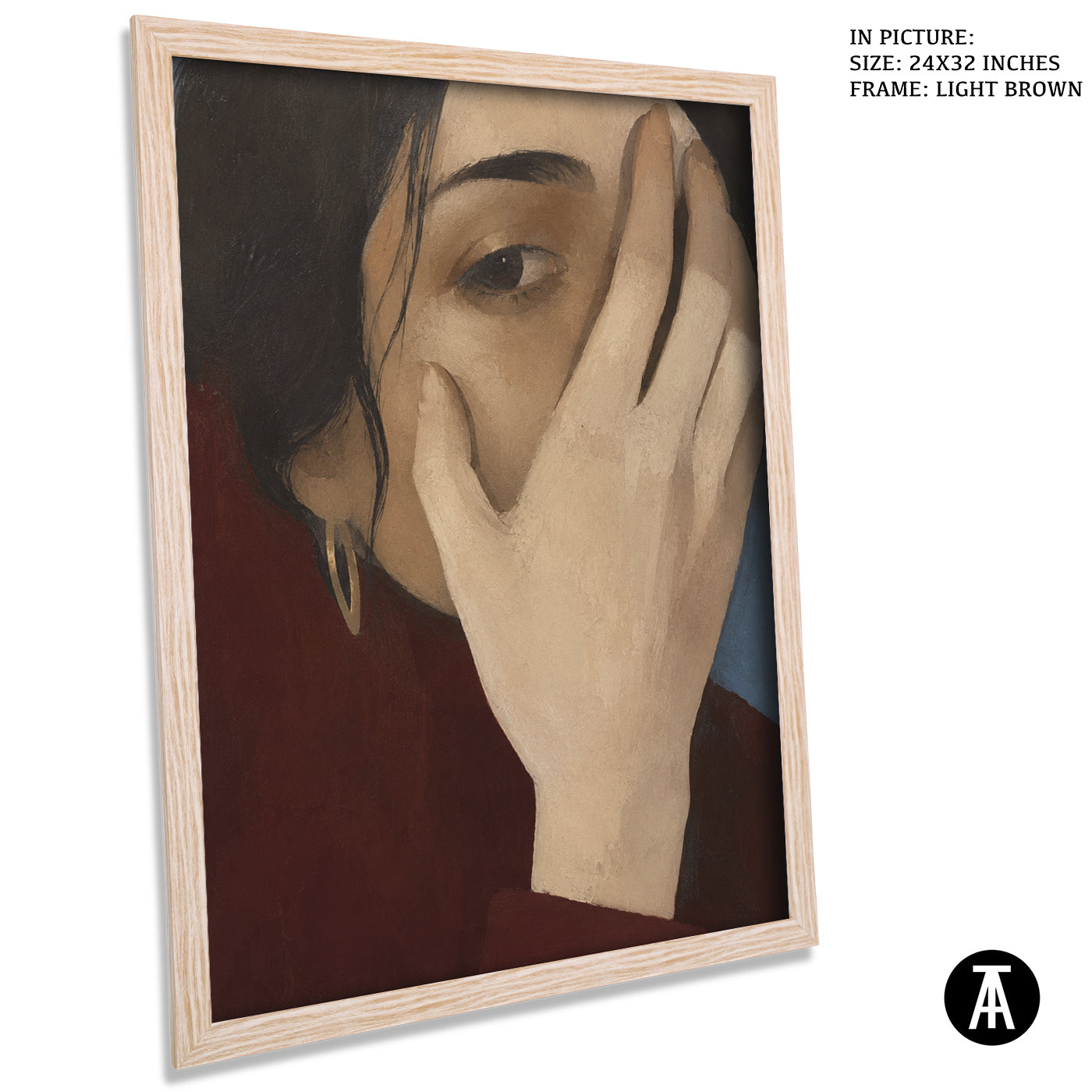 Artwork in Light Brown Frame