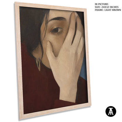 Artwork in Light Brown Frame