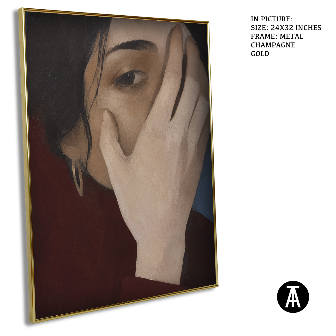 Artwork in Metal Champagne Gold Frame
