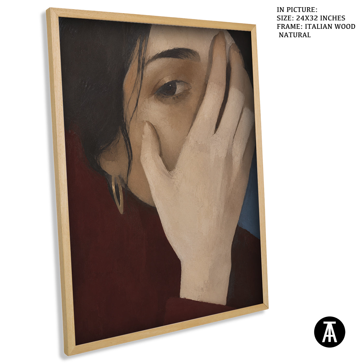 Artwork in Natural Wood Frame