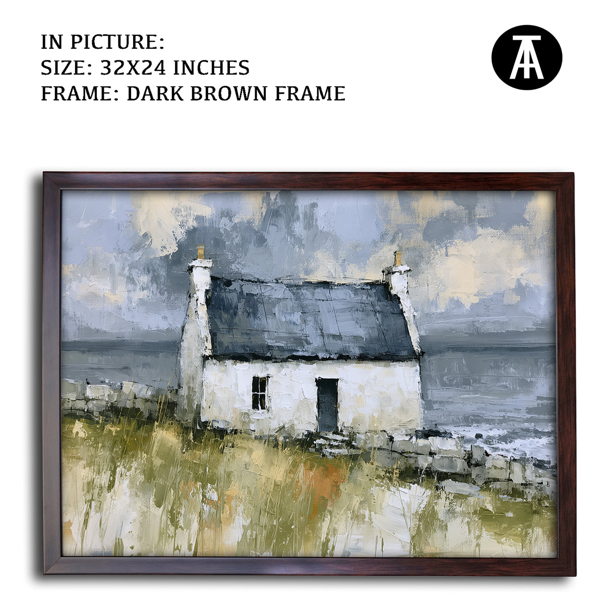 Artwork in Dark Brown Frame