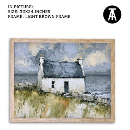 Artwork in Light Brown Frame