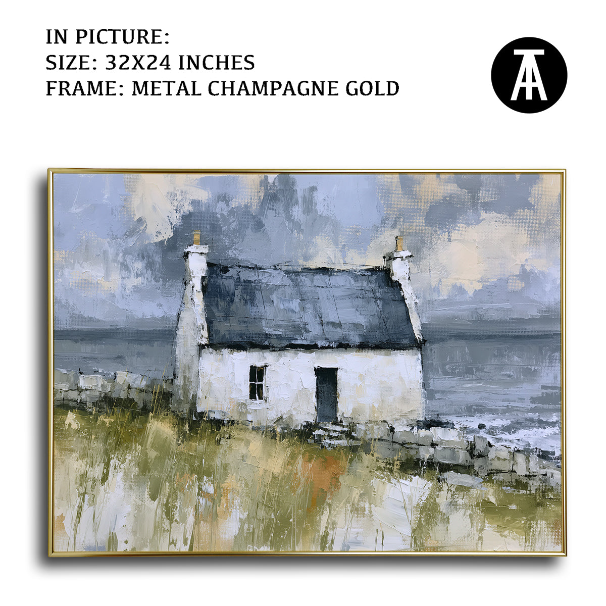 Artwork in Metal Champagne Gold Frame