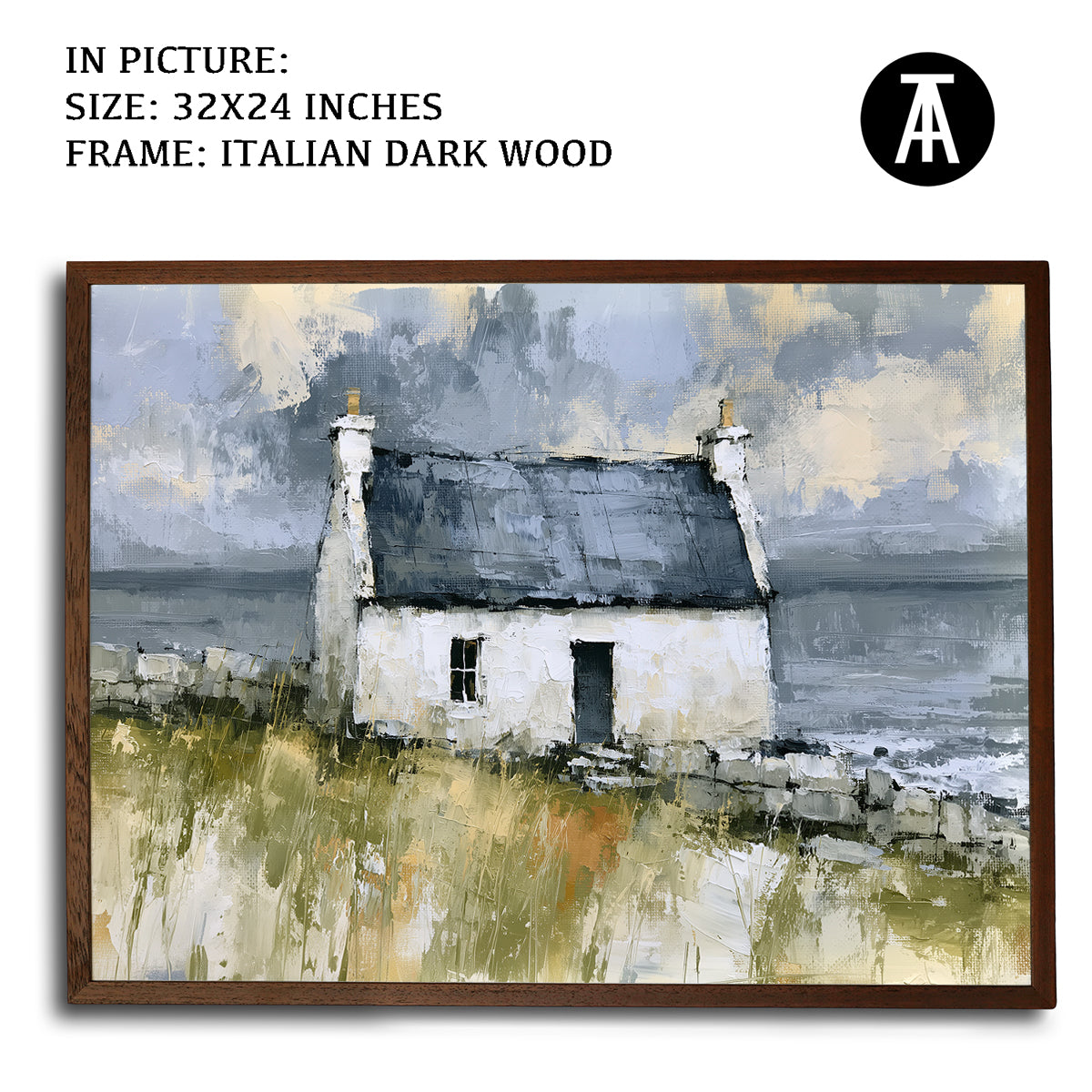 Artwork in Dark Wood Frame