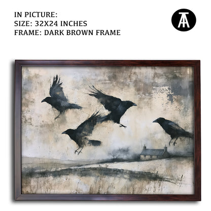 Artwork in Dark Brown Frame