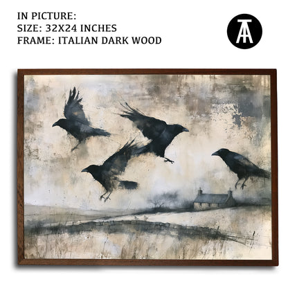 Artwork in Dark Wood Frame