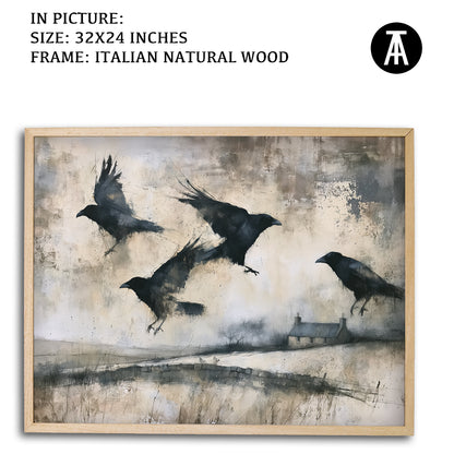 Artwork in Natural Wood Frame