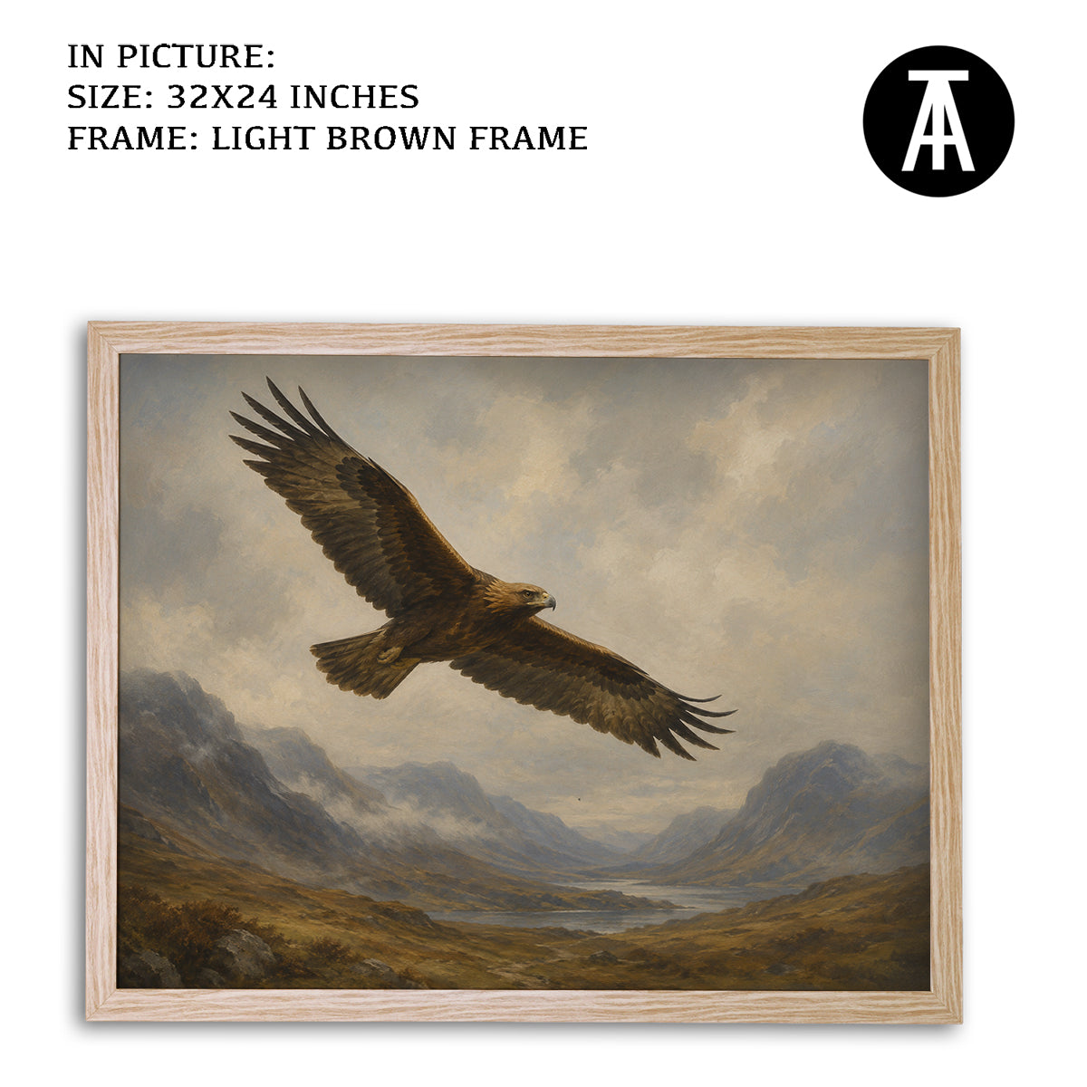 Artwork in Light Brown Frame