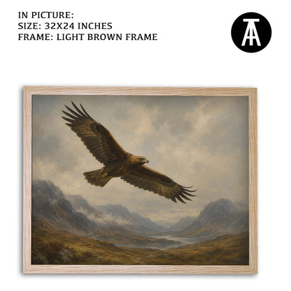 Artwork in Light Brown Frame