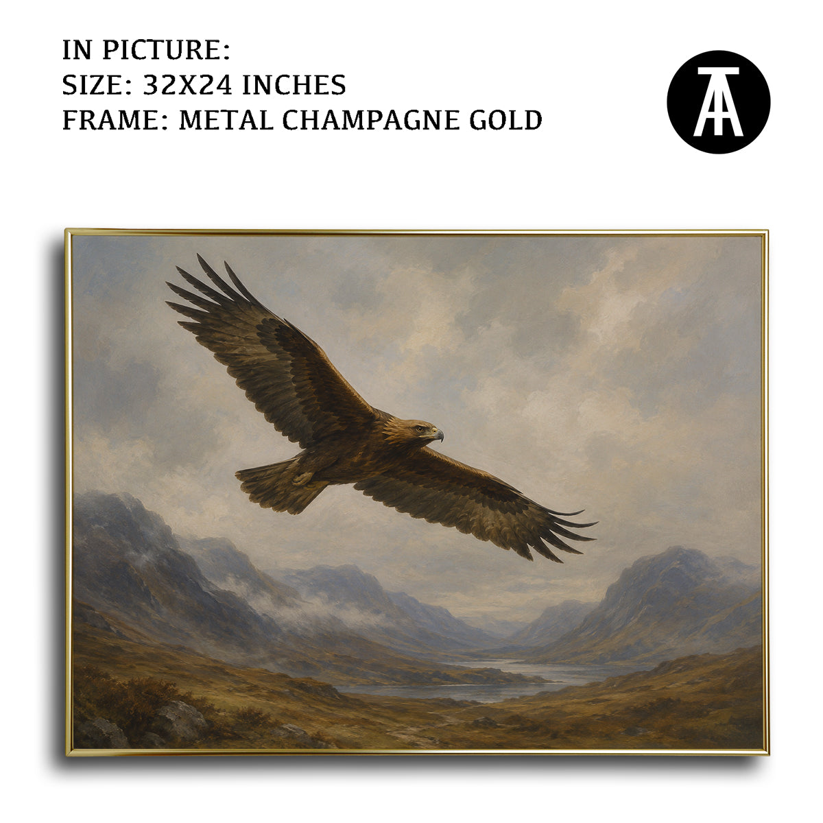 Artwork in Metal Champagne Gold Frame