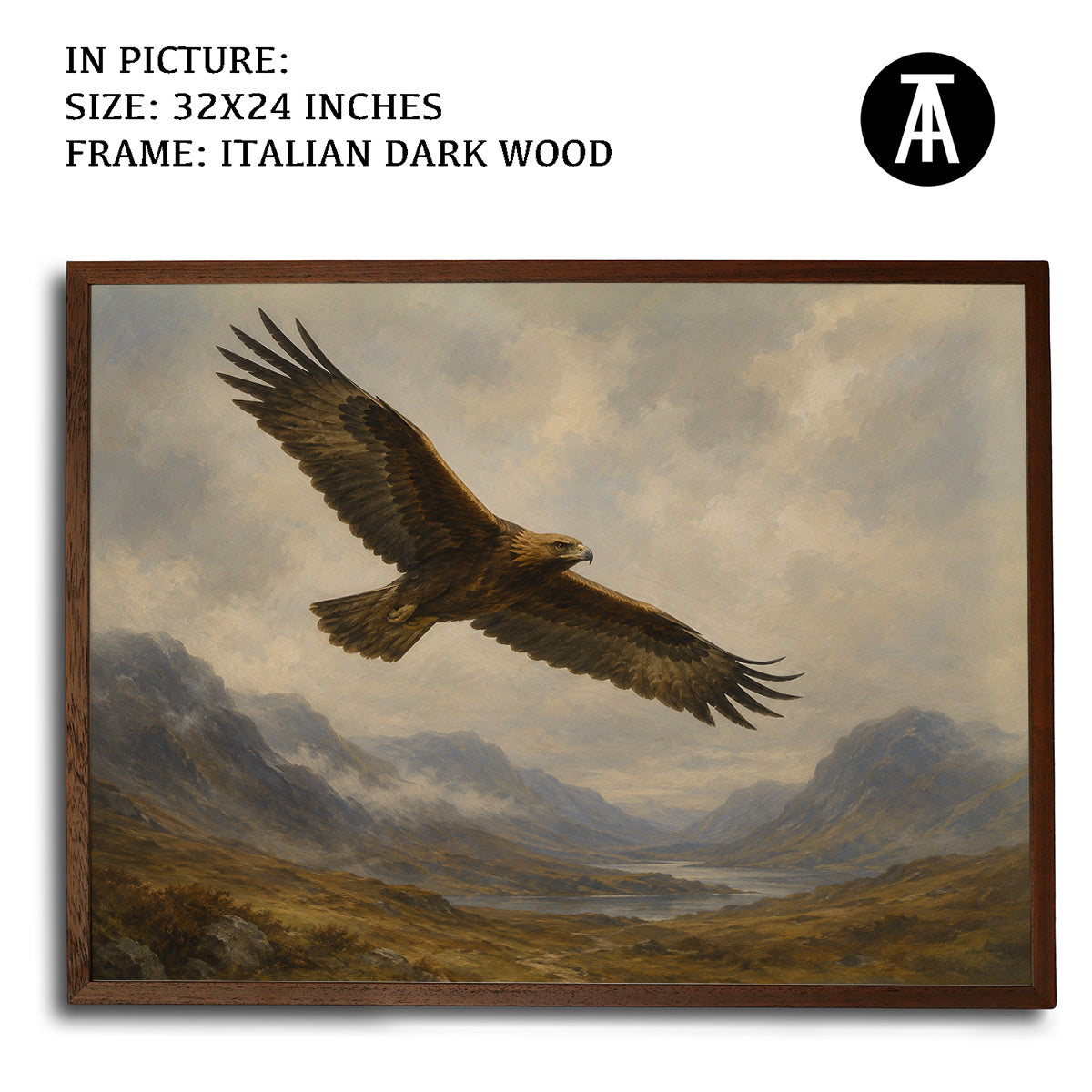 Artwork in Dark Wood Frame