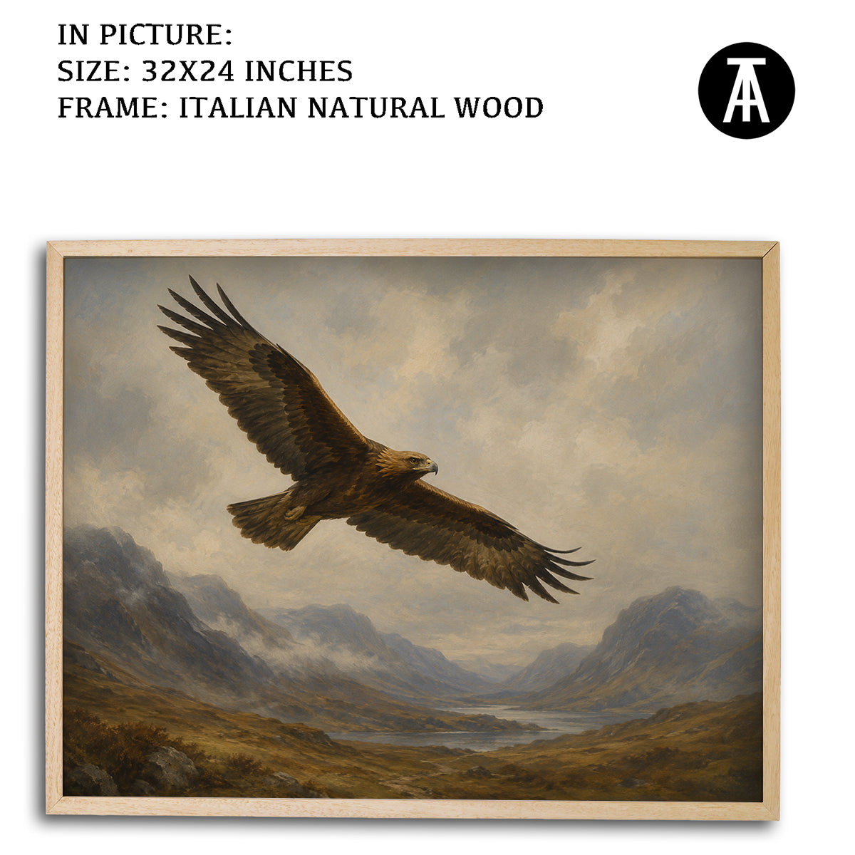 Artwork in Natural Wood Frame