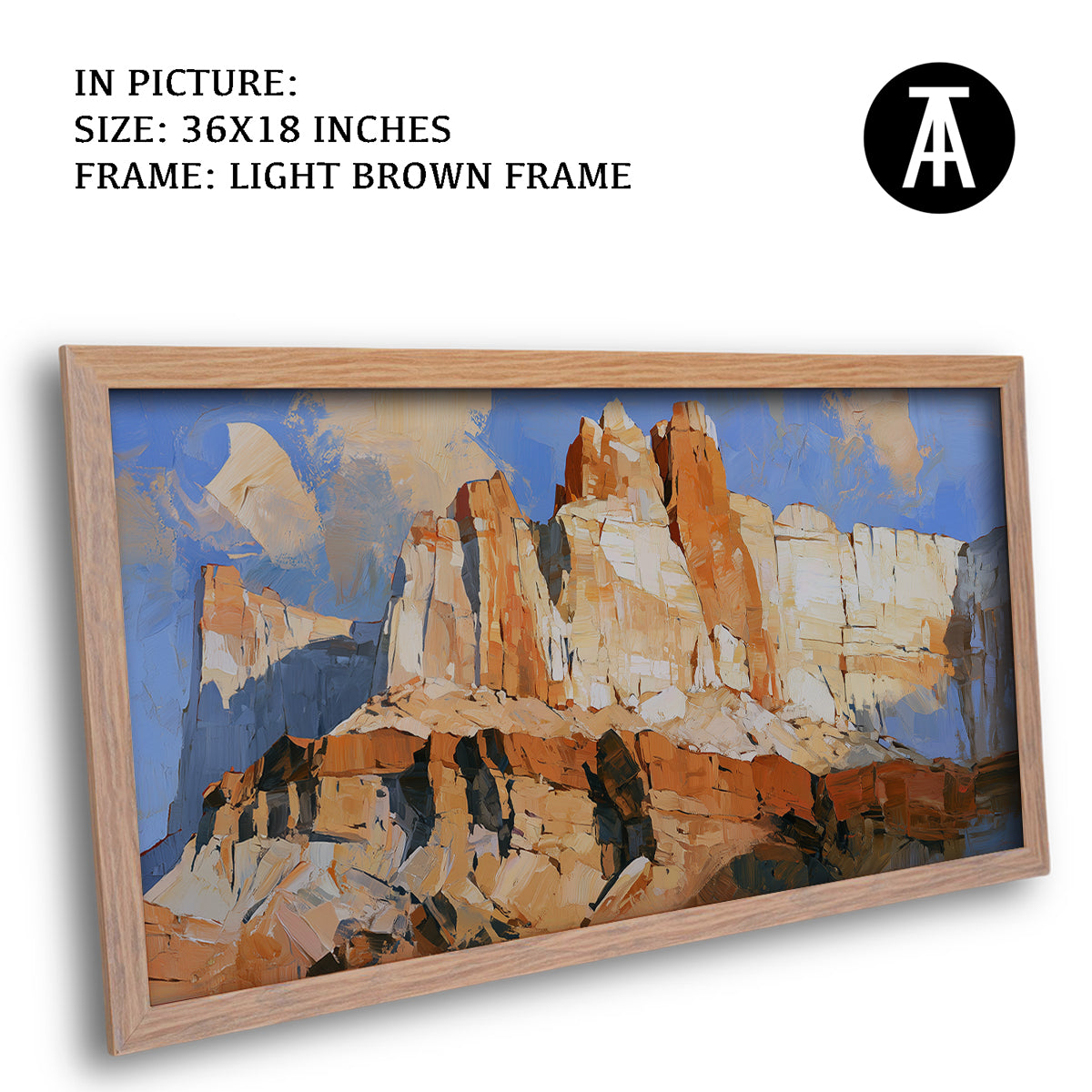 Artwork in Light Brown Frame
