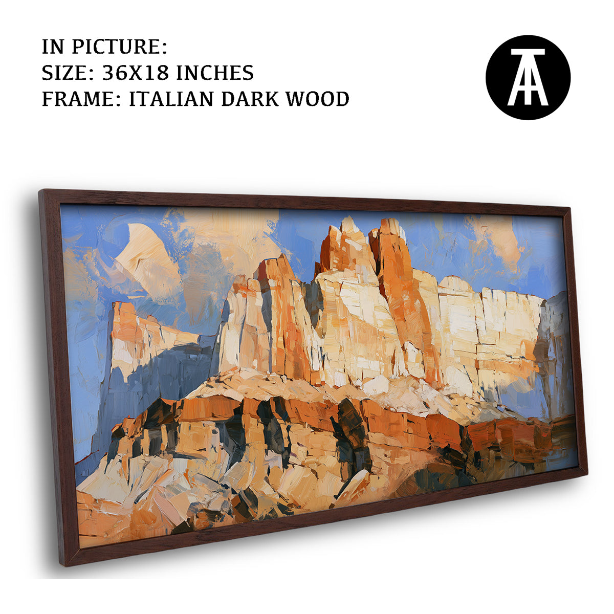 Artwork in Dark Wood Frame