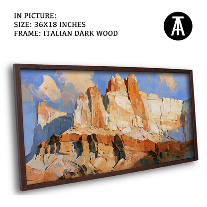 Artwork in Dark Wood Frame