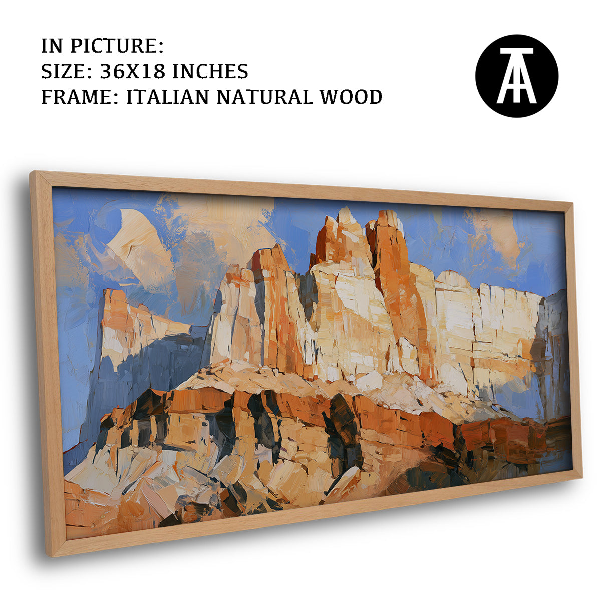 Artwork in Natural Wood Frame