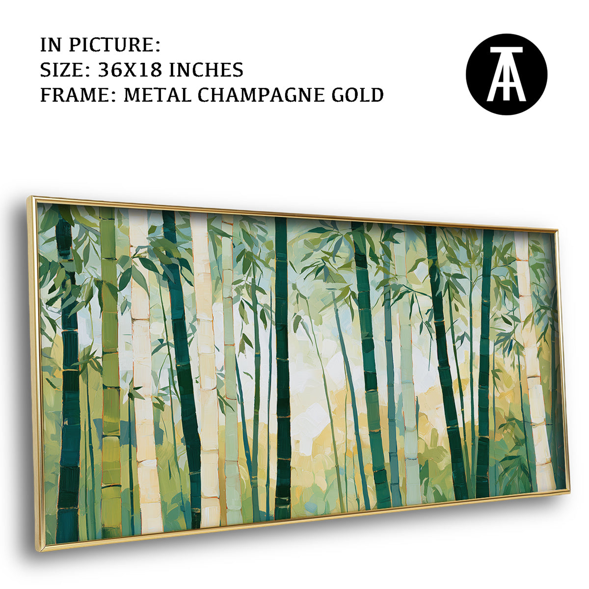 Artwork in Metal Champagne Gold Frame