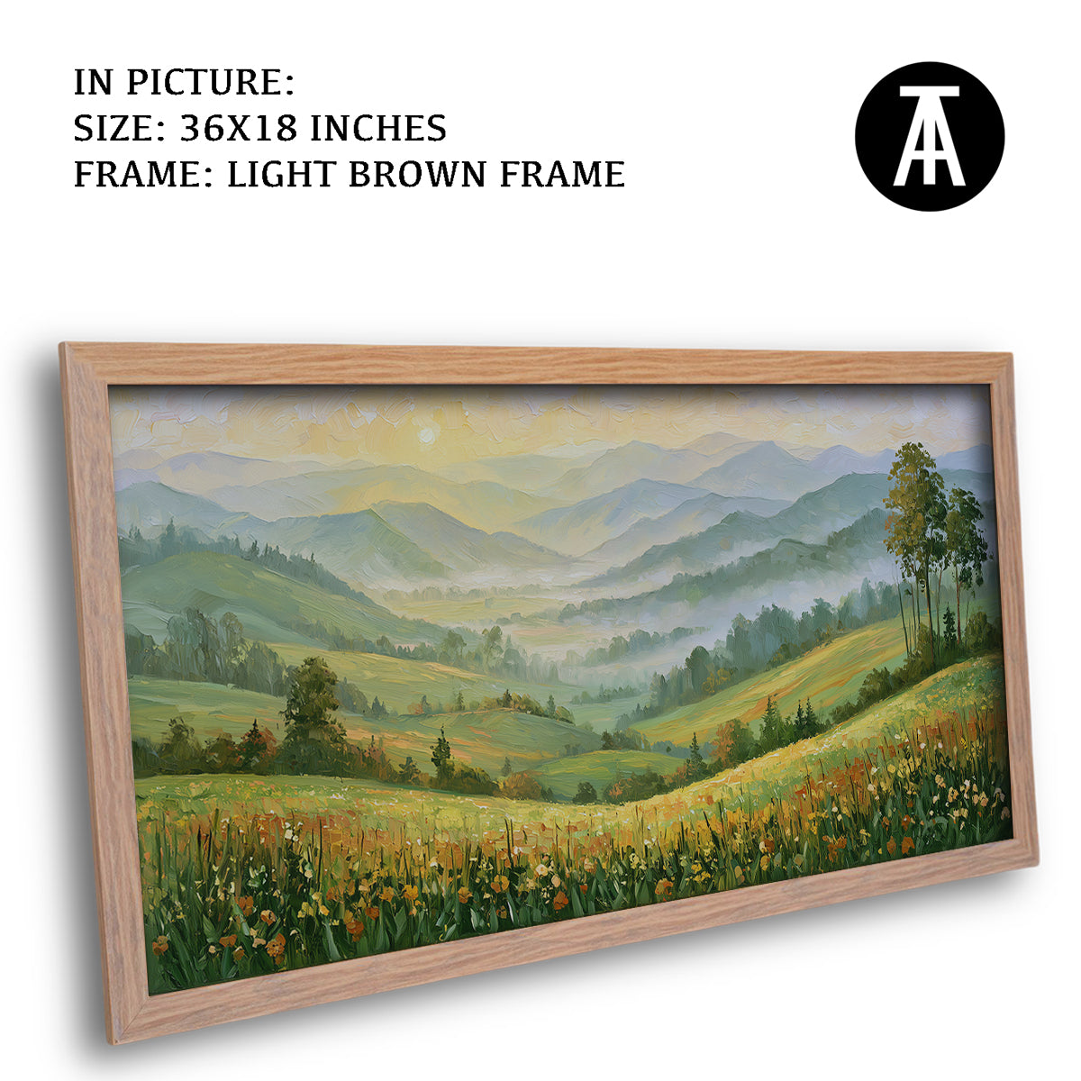 Artwork in Light Brown Frame