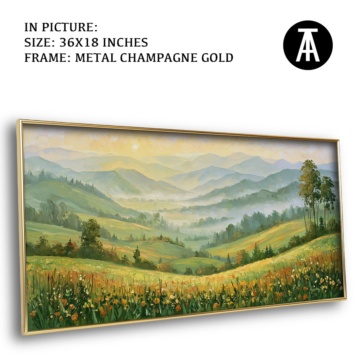 Artwork in Metal Champagne Gold Frame