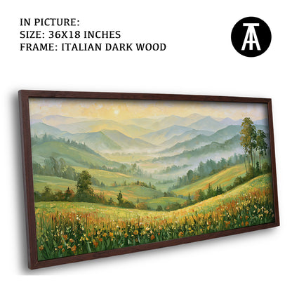 Artwork in Dark Wood Frame