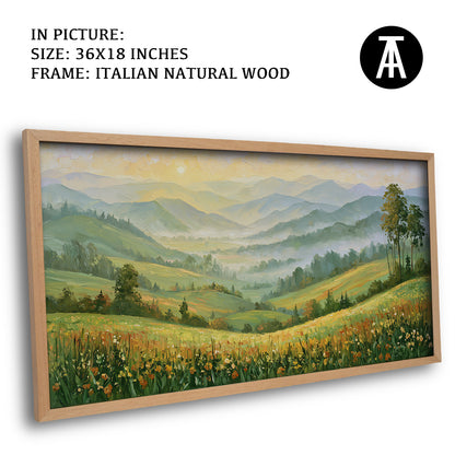 Artwork in Natural Wood Frame