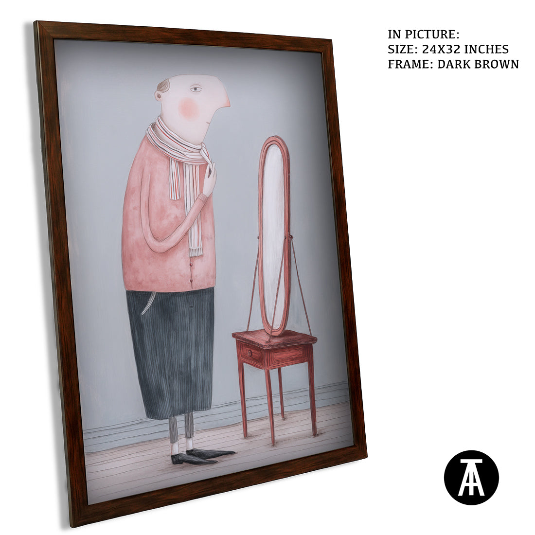 Sample Artwork in Dark Brown Frame