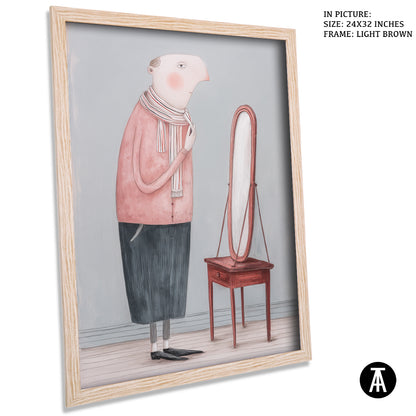 Sample Artwork in Light Brown Frame