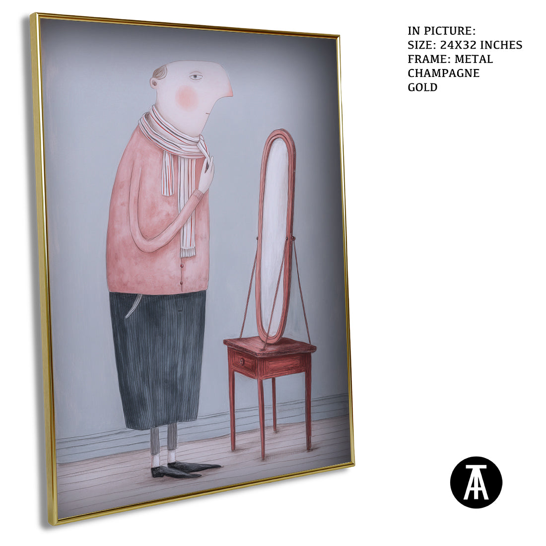 Sample Artwork in Champagne gold Metal Frame