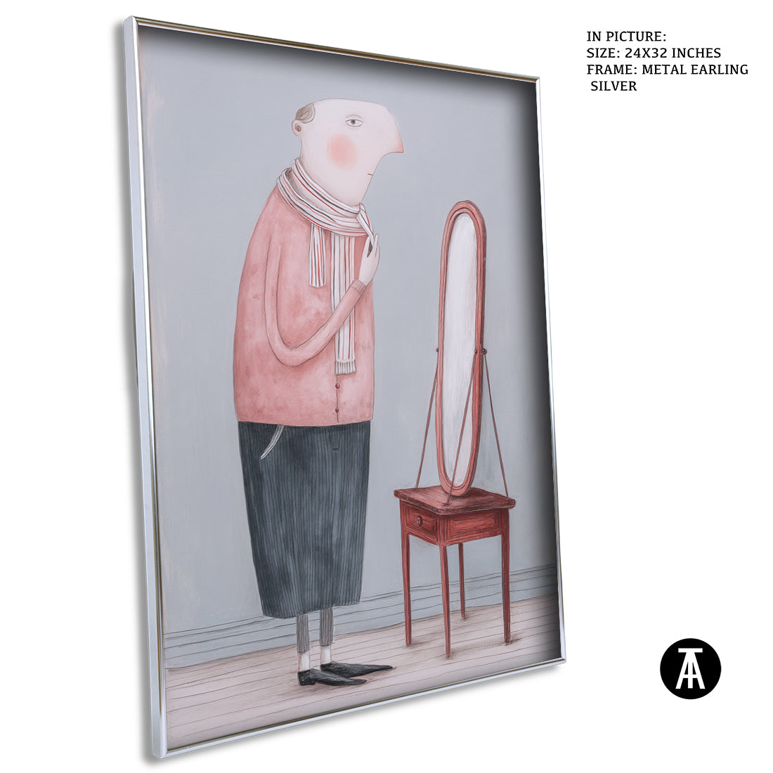 Sample Artwork in Earling Silver Metal Frame