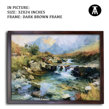 Artwork in Dark Brown Frame