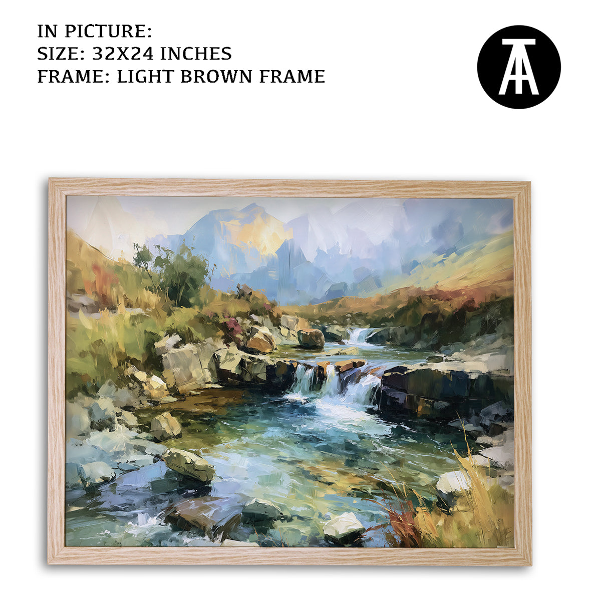 Artwork in Light Brown Frame
