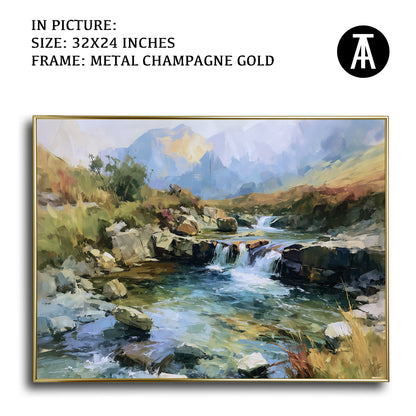 Artwork in Metal Champagne Gold Frame