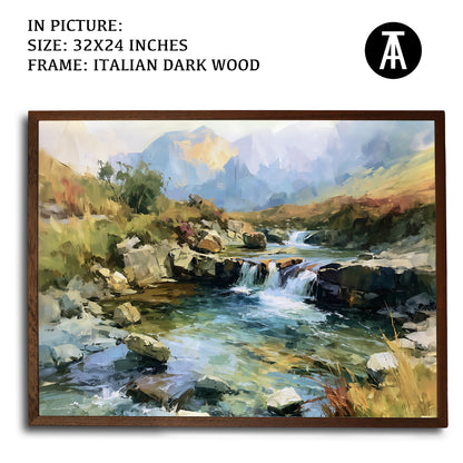Artwork in Dark Wood Frame