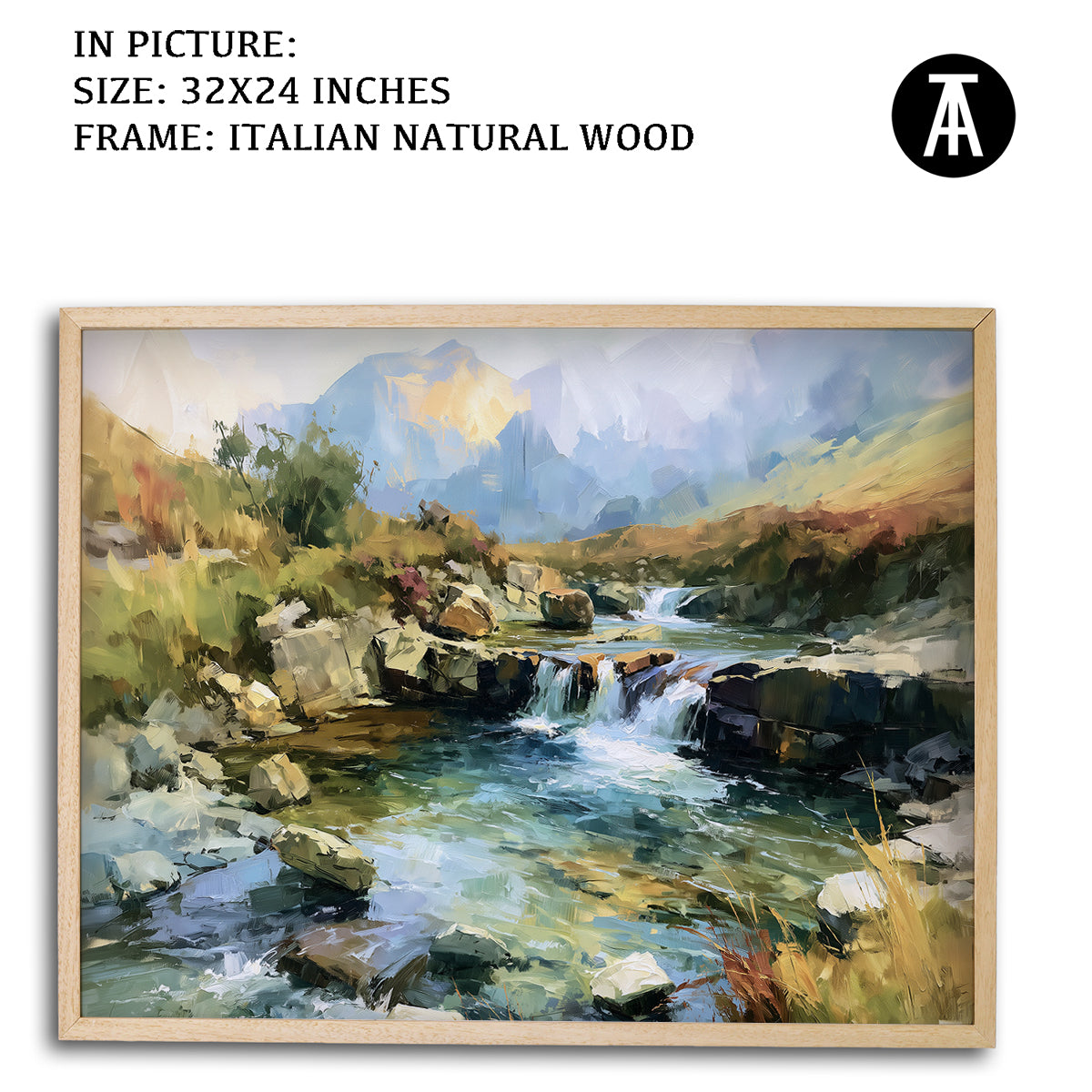Artwork in Natural Wood Frame